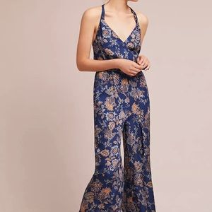Anthropologie blue paisley jumpsuit